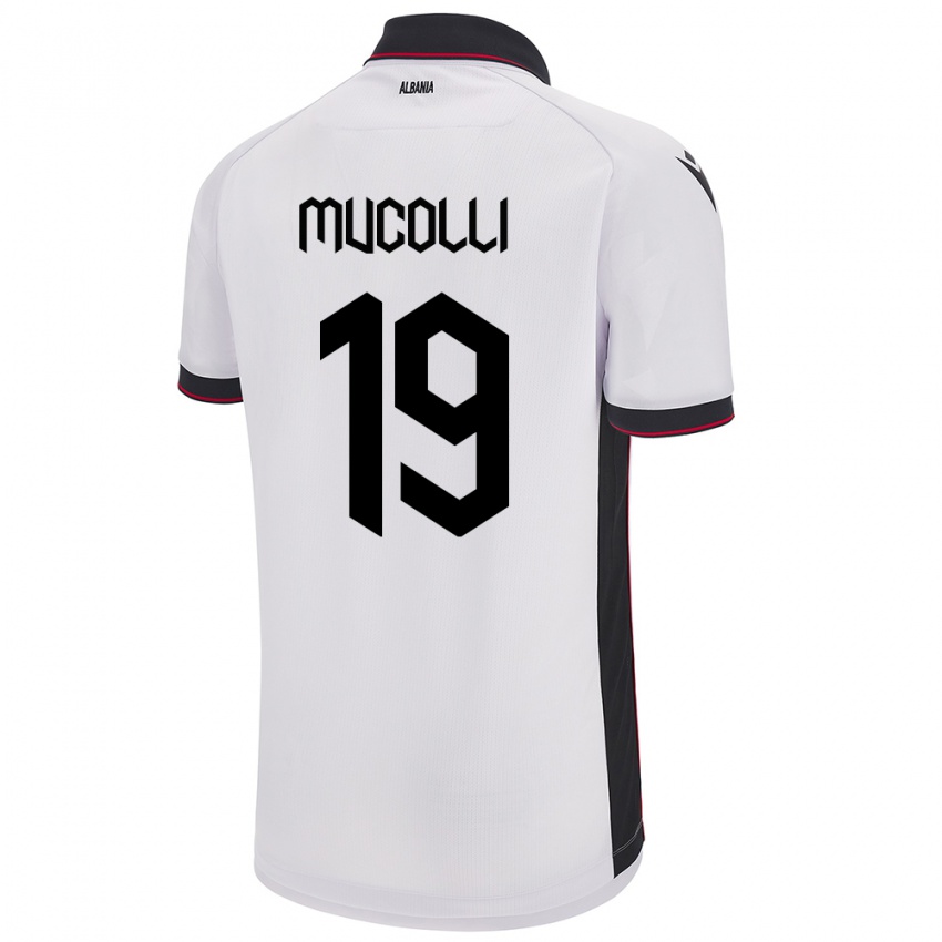 Kinderen Albanië Arbnor Mucolli #19 Wit Uitshirt Uittenue 24-26 T-Shirt