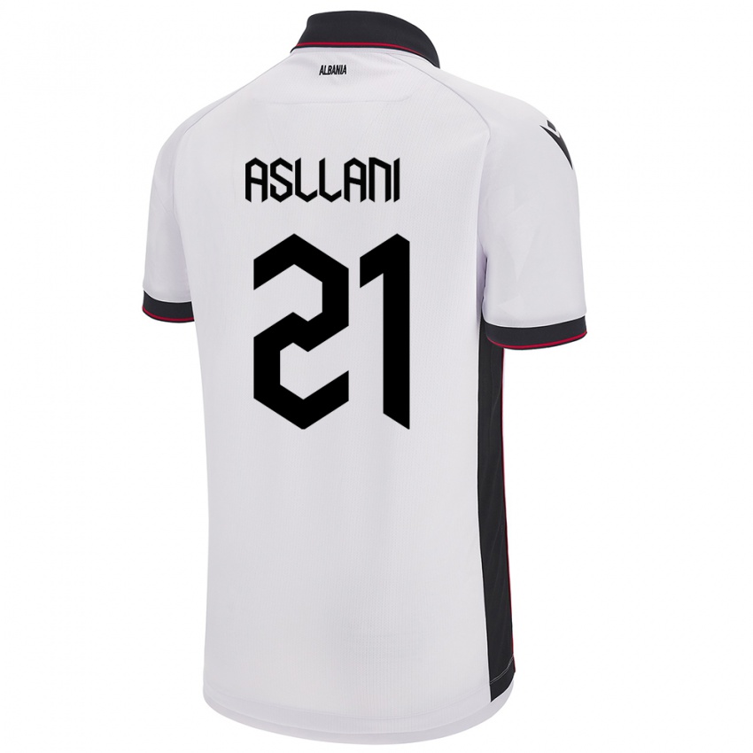 Kinderen Albanië Kristjan Asllani #21 Wit Uitshirt Uittenue 24-26 T-Shirt