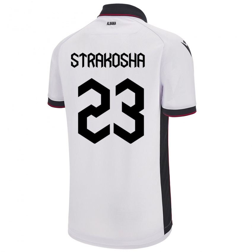 Kinderen Albanië Thomas Strakosha #23 Wit Uitshirt Uittenue 24-26 T-Shirt