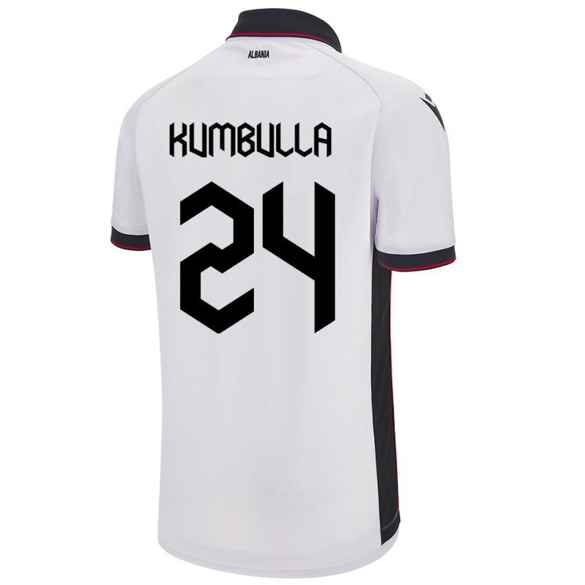 Kinderen Albanië Marash Kumbulla #24 Wit Uitshirt Uittenue 24-26 T-Shirt