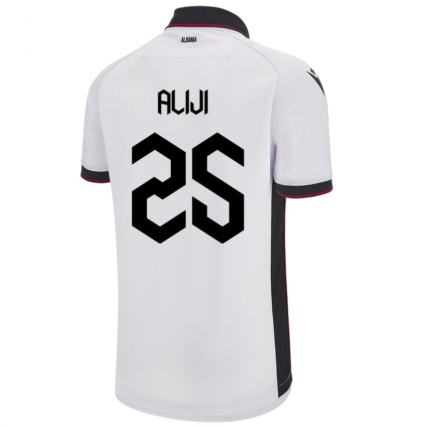 Kinderen Albanië Naser Aliji #25 Wit Uitshirt Uittenue 24-26 T-Shirt