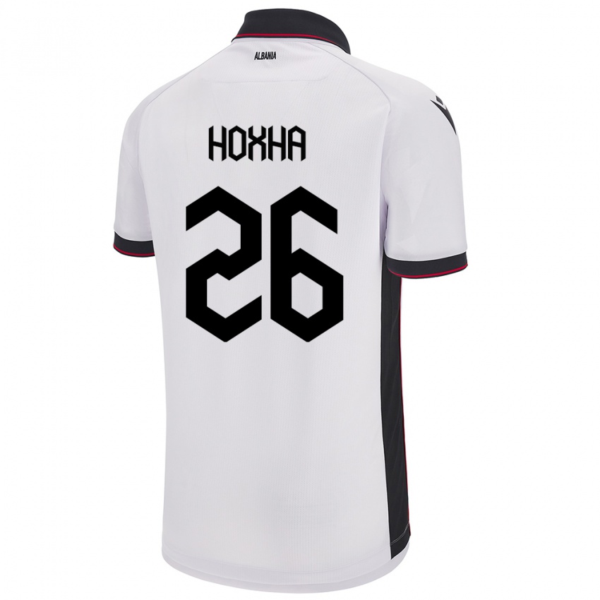 Kinderen Albanië Arbër Hoxha #26 Wit Uitshirt Uittenue 24-26 T-Shirt