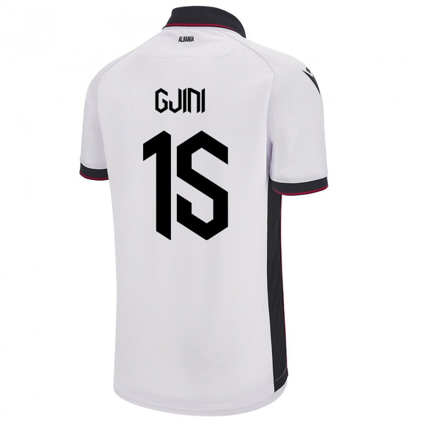 Kinderen Albanië Elmando Gjini #15 Wit Uitshirt Uittenue 24-26 T-Shirt