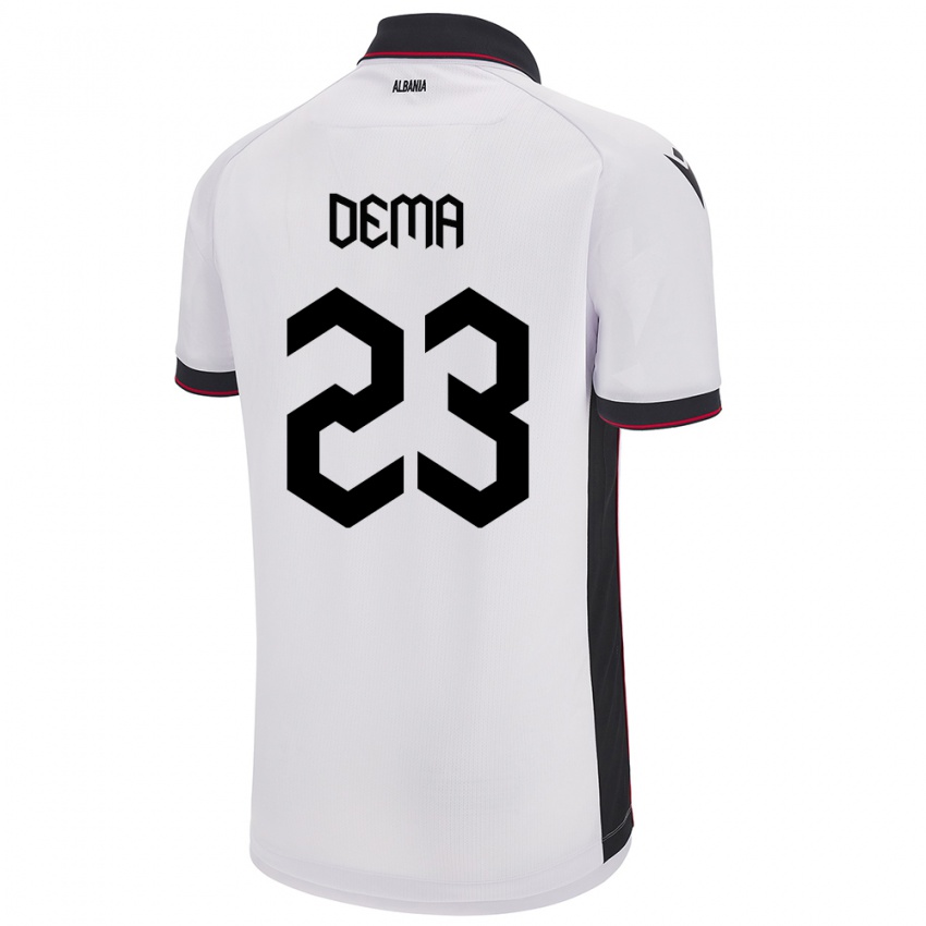 Kinderen Albanië Endri Dema #23 Wit Uitshirt Uittenue 24-26 T-Shirt