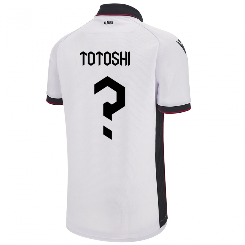 Kinderen Albanië Klevi Totoshi #0 Wit Uitshirt Uittenue 24-26 T-Shirt