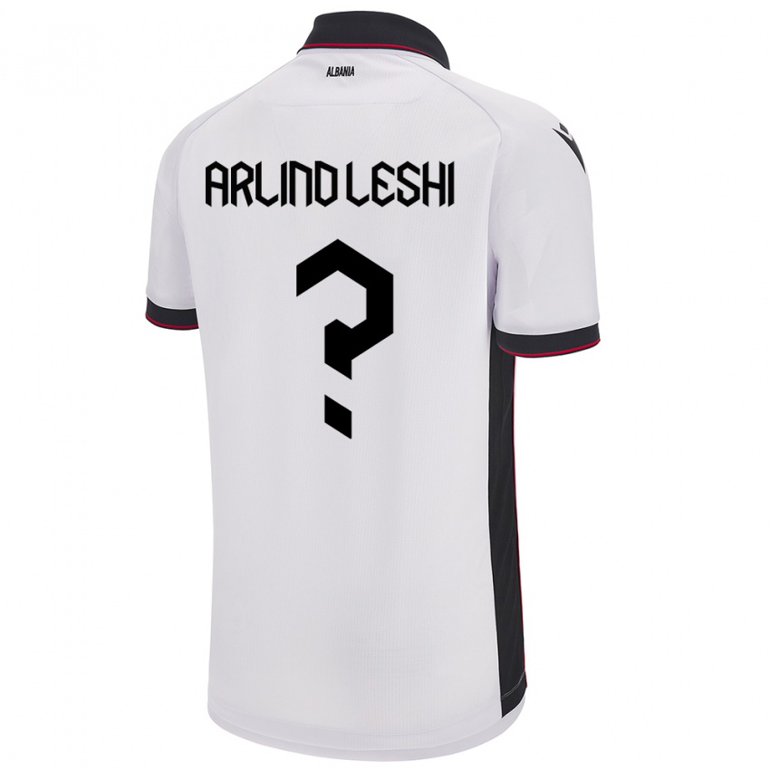 Kinderen Albanië Arlind Leshi #0 Wit Uitshirt Uittenue 24-26 T-Shirt