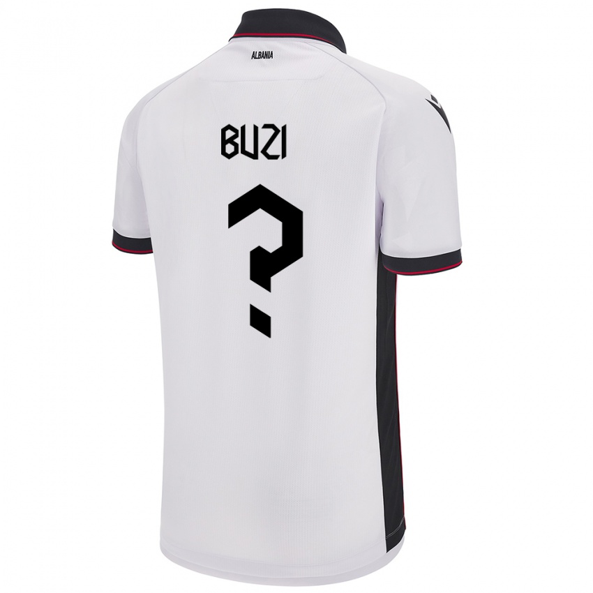 Kinderen Albanië Luis Buzi #0 Wit Uitshirt Uittenue 24-26 T-Shirt