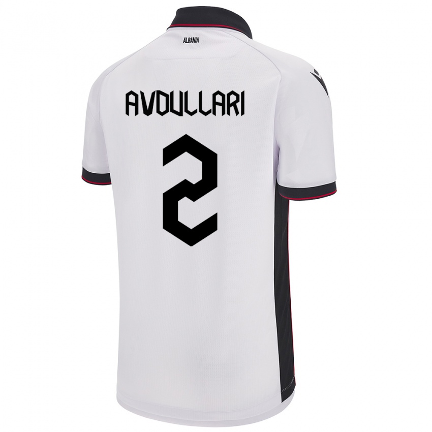 Kinderen Albanië Davide Avdullari #2 Wit Uitshirt Uittenue 24-26 T-Shirt