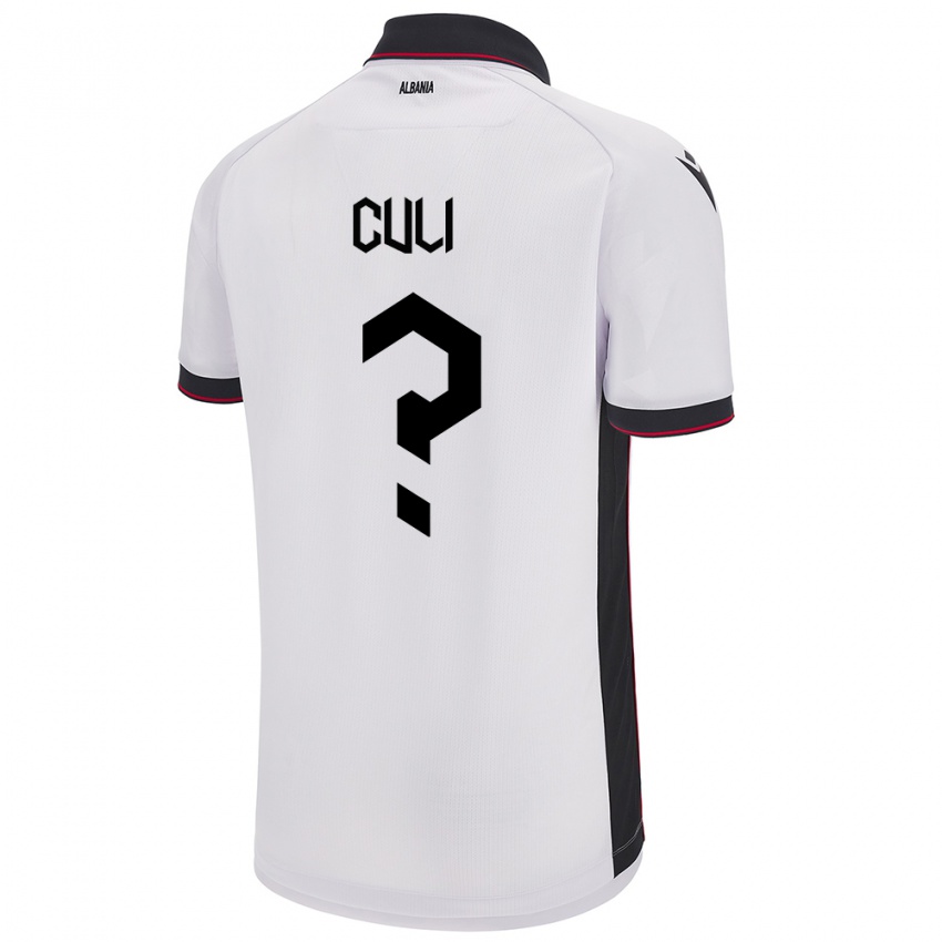 Kinderen Albanië Daniel Culi #0 Wit Uitshirt Uittenue 24-26 T-Shirt