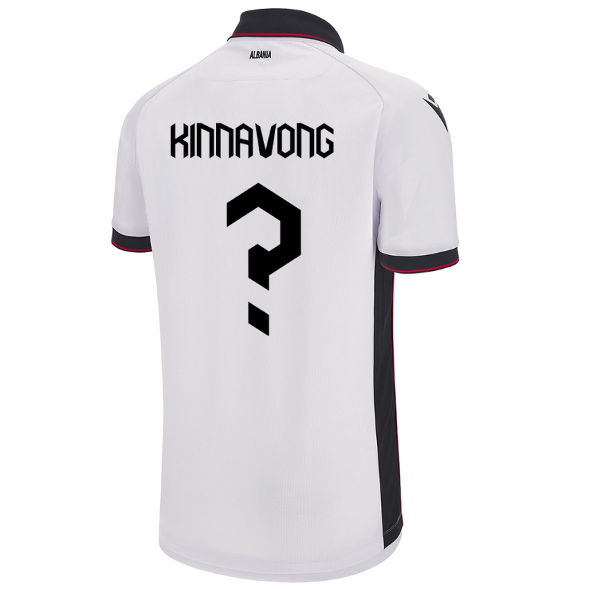 Kinderen Albanië Jordan Kinnavong #0 Wit Uitshirt Uittenue 24-26 T-Shirt