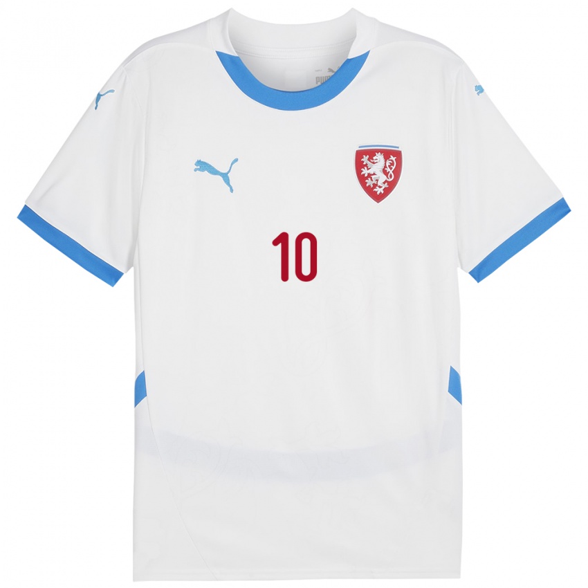 Kinderen Tsjechië Patrik Schick #10 Wit Uitshirt Uittenue 24-26 T-Shirt