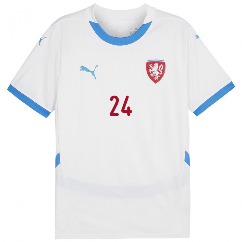 Kinderen Tsjechië Tomas Vlcek #24 Wit Uitshirt Uittenue 24-26 T-Shirt