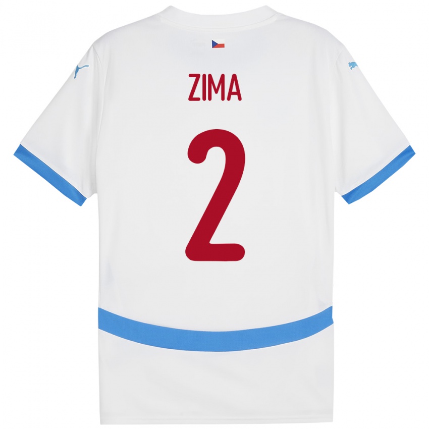 Kinderen Tsjechië David Zima #2 Wit Uitshirt Uittenue 24-26 T-Shirt