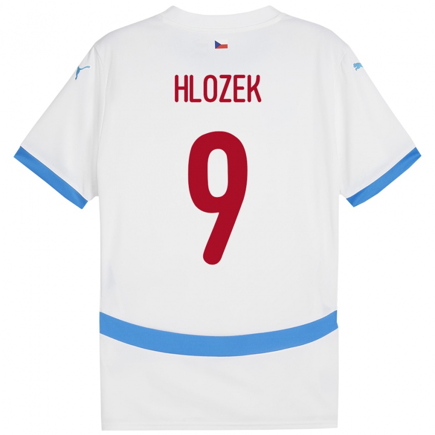 Kinderen Tsjechië Adam Hlozek #9 Wit Uitshirt Uittenue 24-26 T-Shirt