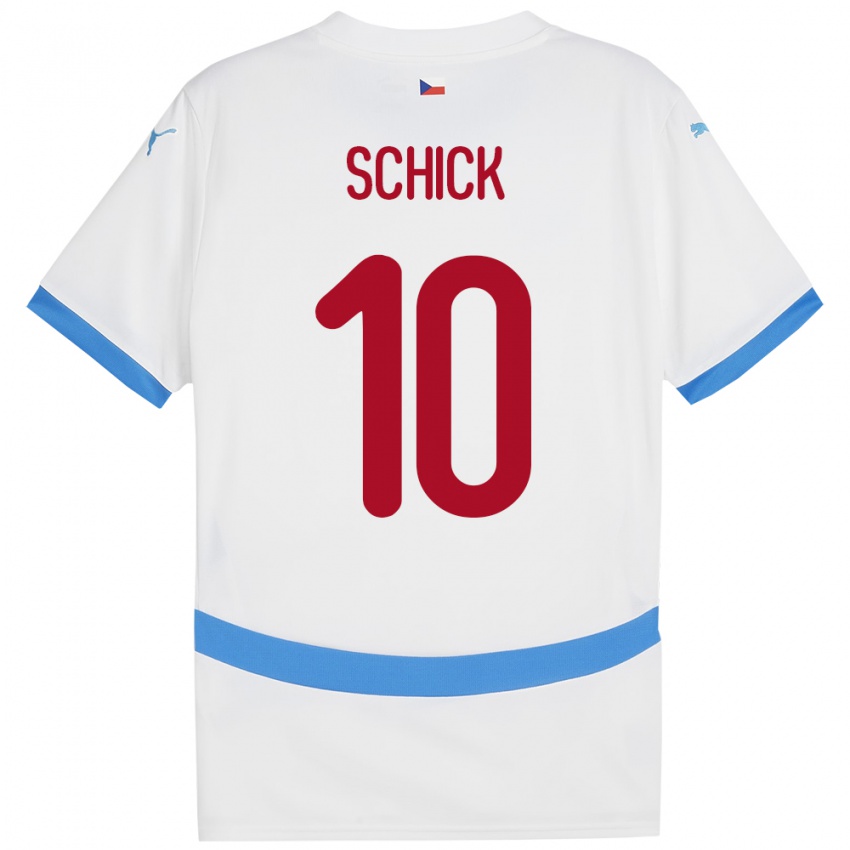 Kinderen Tsjechië Patrik Schick #10 Wit Uitshirt Uittenue 24-26 T-Shirt