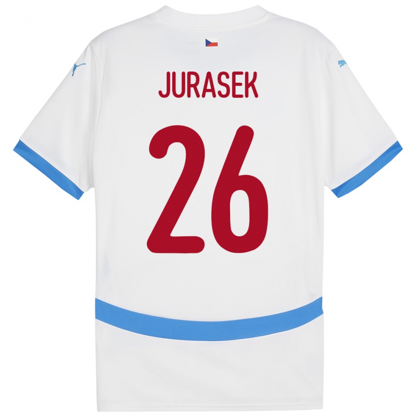 Kinderen Tsjechië Matej Jurasek #26 Wit Uitshirt Uittenue 24-26 T-Shirt