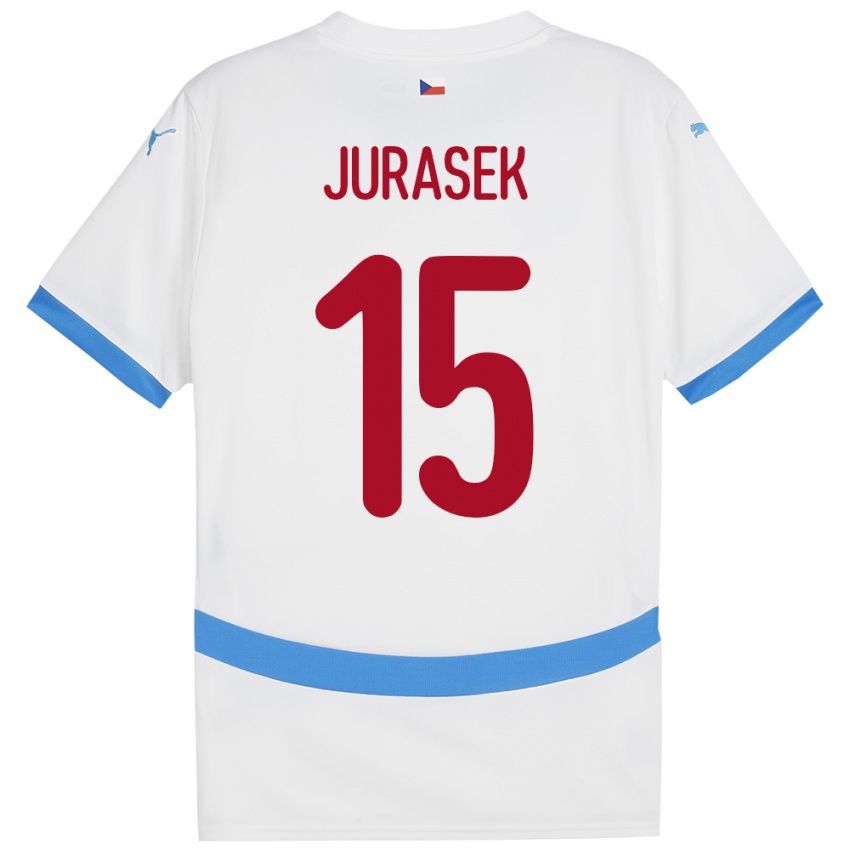 Kinderen Tsjechië David Jurásek #15 Wit Uitshirt Uittenue 24-26 T-Shirt