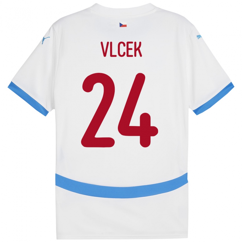 Kinderen Tsjechië Tomas Vlcek #24 Wit Uitshirt Uittenue 24-26 T-Shirt