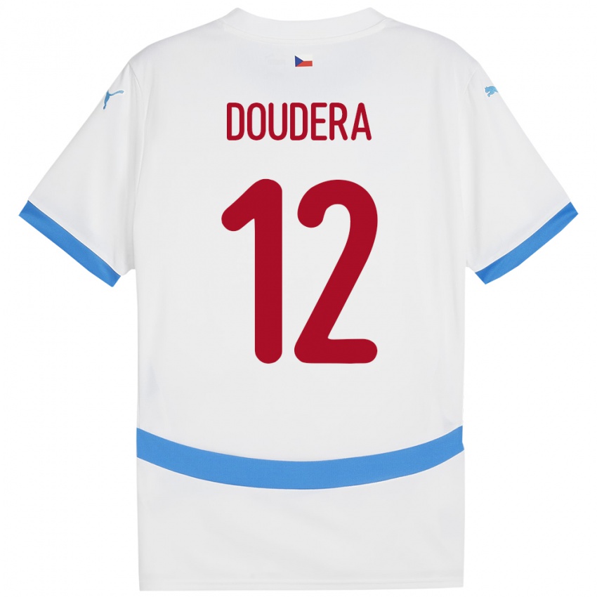 Kinderen Tsjechië David Doudera #12 Wit Uitshirt Uittenue 24-26 T-Shirt