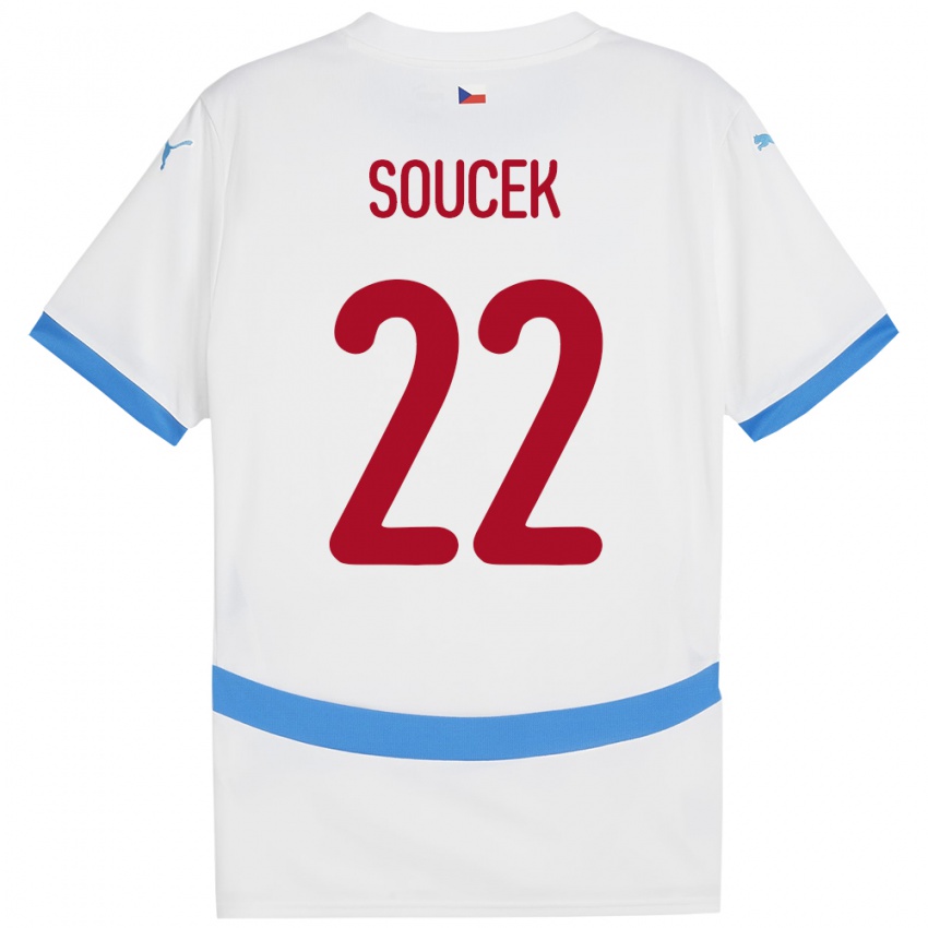 Kinderen Tsjechië Tomas Soucek #22 Wit Uitshirt Uittenue 24-26 T-Shirt