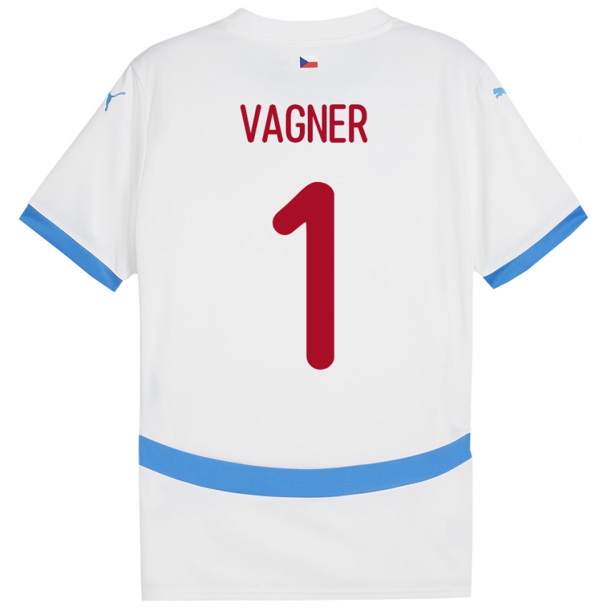 Kinderen Tsjechië Matyas Vagner #1 Wit Uitshirt Uittenue 24-26 T-Shirt