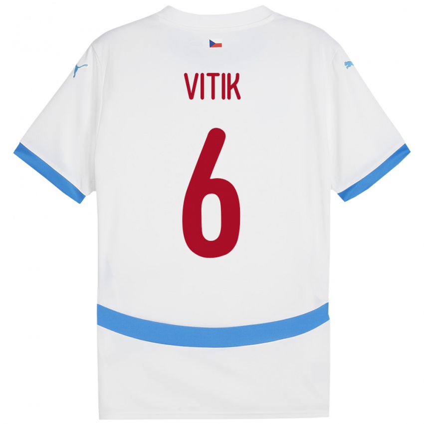 Kinderen Tsjechië Martin Vitík #6 Wit Uitshirt Uittenue 24-26 T-Shirt