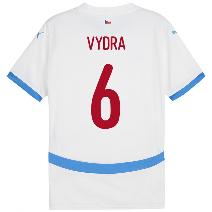 Kinderen Tsjechië Patrik Vydra #6 Wit Uitshirt Uittenue 24-26 T-Shirt