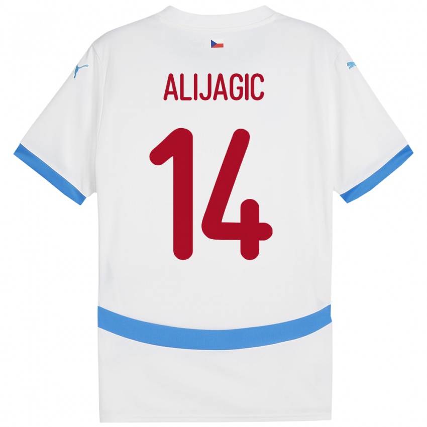 Kinderen Tsjechië Denis Alijagic #14 Wit Uitshirt Uittenue 24-26 T-Shirt