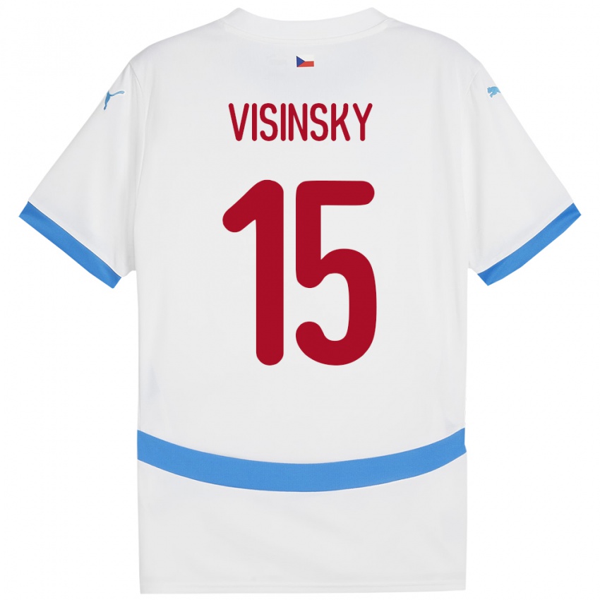 Kinderen Tsjechië Denis Visinsky #15 Wit Uitshirt Uittenue 24-26 T-Shirt