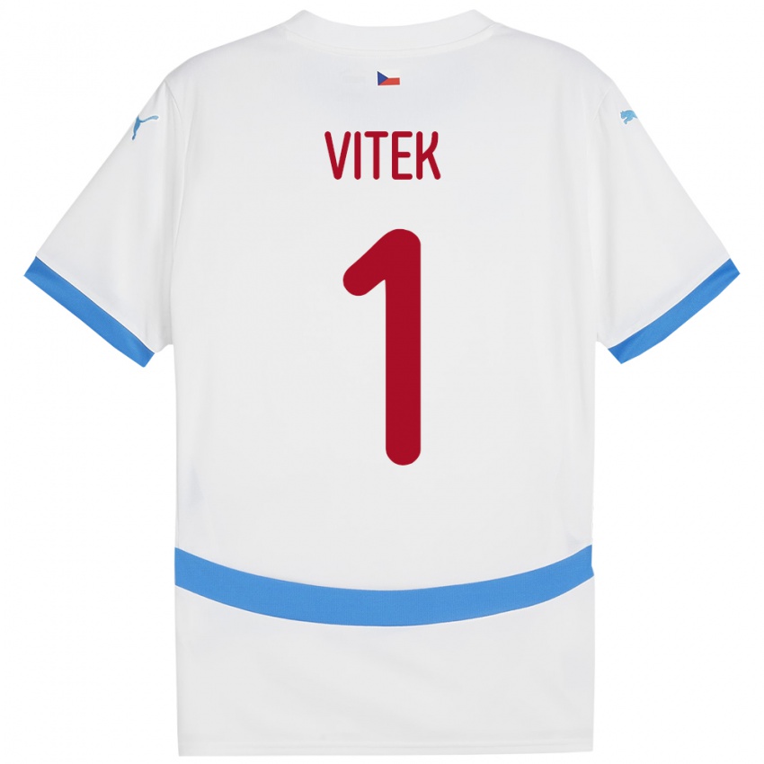 Kinderen Tsjechië Radek Vitek #1 Wit Uitshirt Uittenue 24-26 T-Shirt