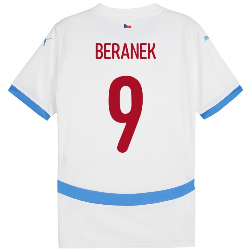 Kinderen Tsjechië Marek Beranek #9 Wit Uitshirt Uittenue 24-26 T-Shirt