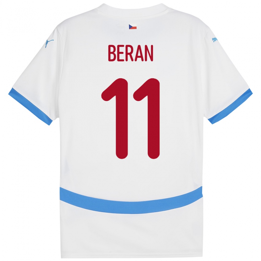 Kinderen Tsjechië Stepan Beran #11 Wit Uitshirt Uittenue 24-26 T-Shirt