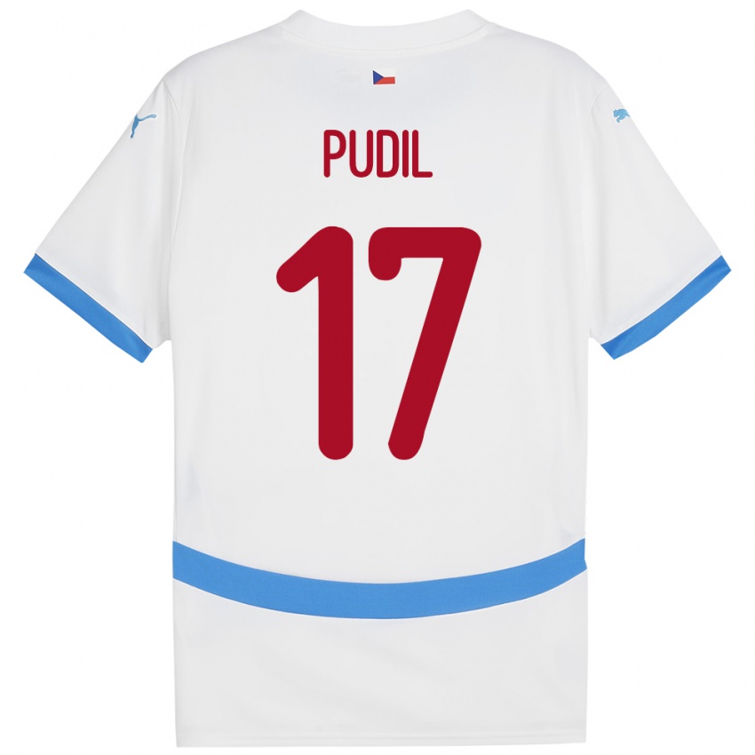 Kinderen Tsjechië Milos Pudil #17 Wit Uitshirt Uittenue 24-26 T-Shirt