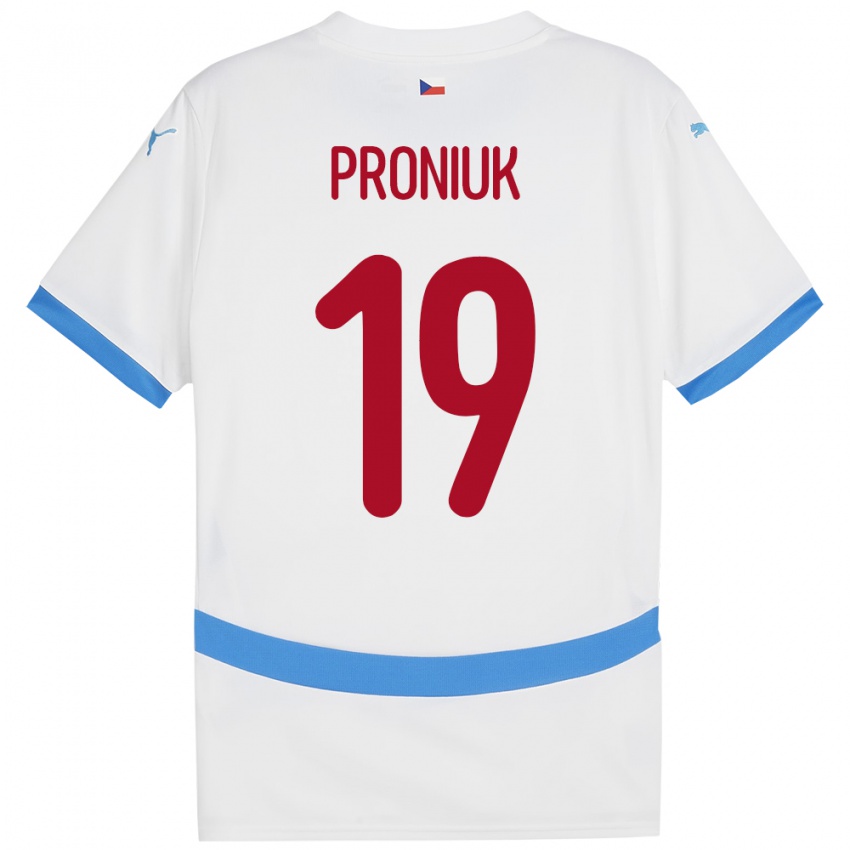 Kinderen Tsjechië Adam Proniuk #19 Wit Uitshirt Uittenue 24-26 T-Shirt