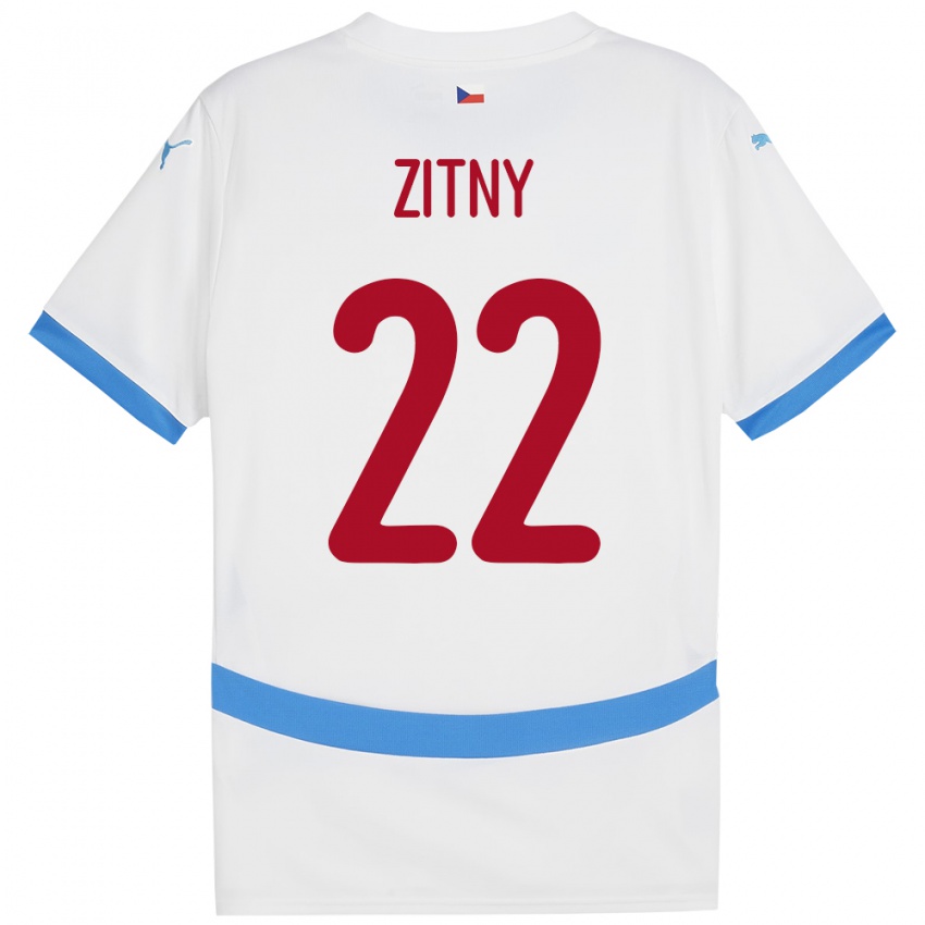 Kinderen Tsjechië Matej Zitny #22 Wit Uitshirt Uittenue 24-26 T-Shirt