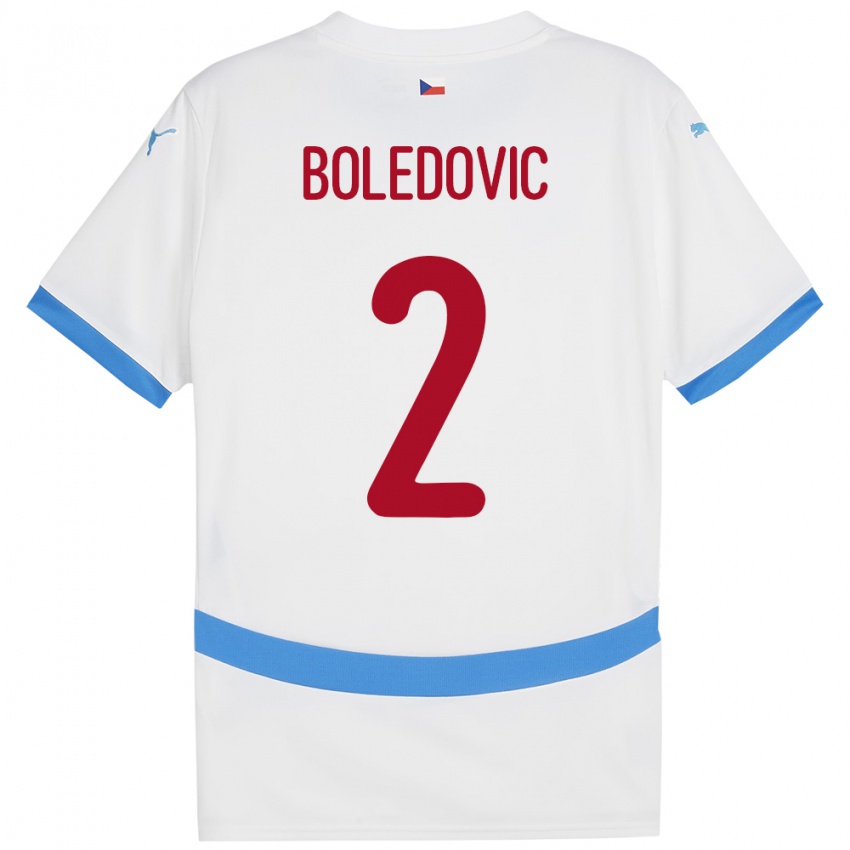 Kinderen Tsjechië Tobias Boledovic #2 Wit Uitshirt Uittenue 24-26 T-Shirt