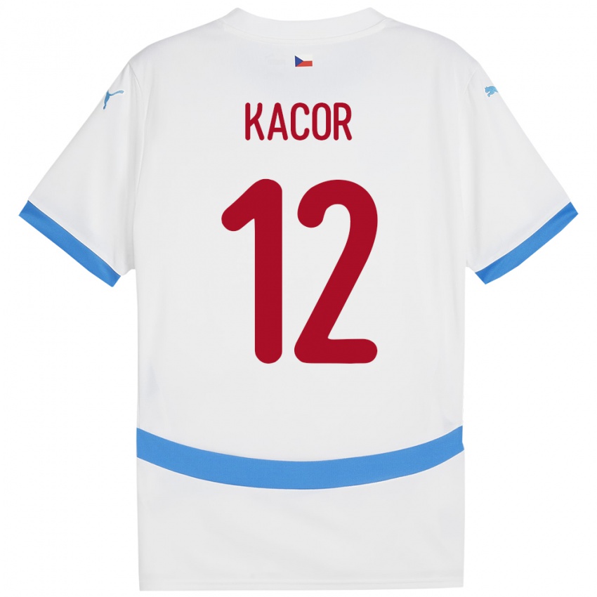 Kinderen Tsjechië Pavel Kacor #12 Wit Uitshirt Uittenue 24-26 T-Shirt