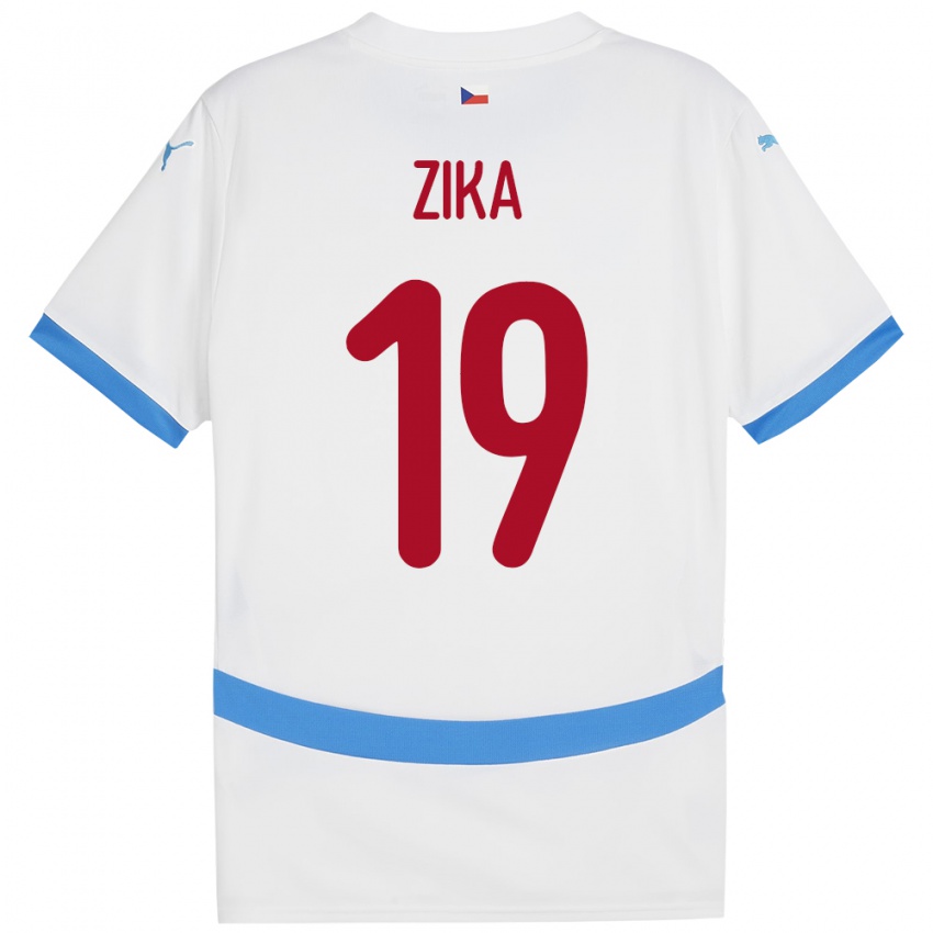 Kinderen Tsjechië Petr Zika #19 Wit Uitshirt Uittenue 24-26 T-Shirt