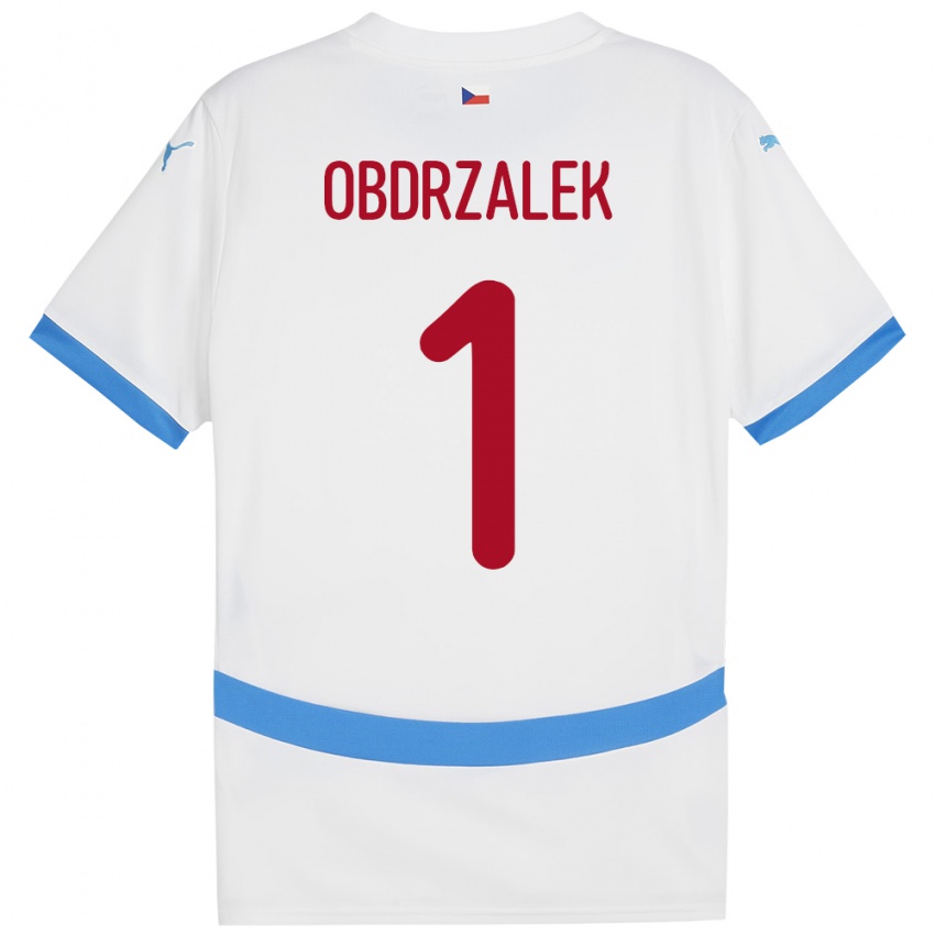 Kinderen Tsjechië Marek Obdrzalek #1 Wit Uitshirt Uittenue 24-26 T-Shirt