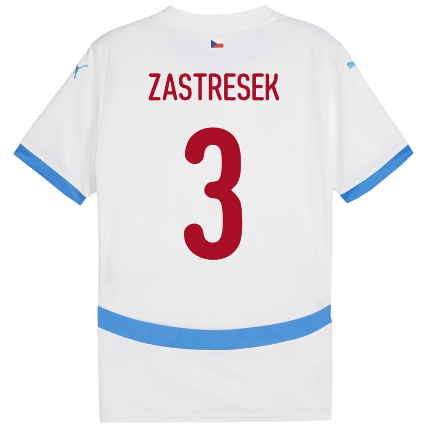 Kinderen Tsjechië Matous Zastresek #3 Wit Uitshirt Uittenue 24-26 T-Shirt