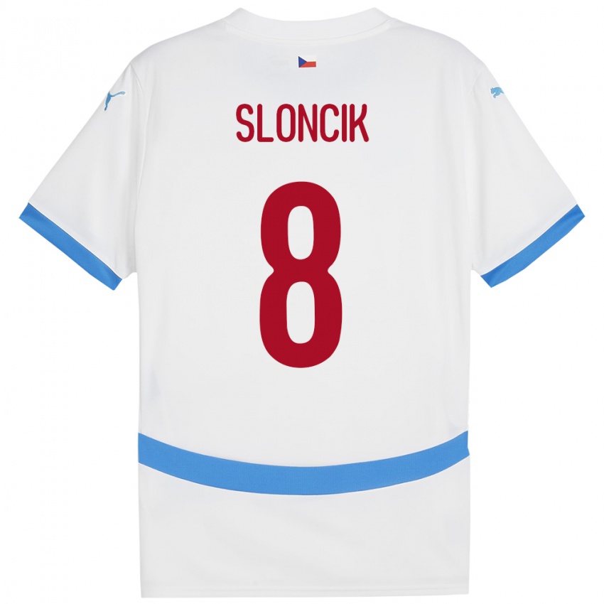 Kinderen Tsjechië Simon Sloncik #8 Wit Uitshirt Uittenue 24-26 T-Shirt