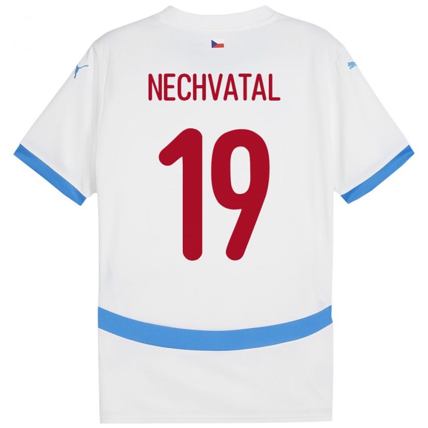 Kinderen Tsjechië Matyas Nechvatal #19 Wit Uitshirt Uittenue 24-26 T-Shirt