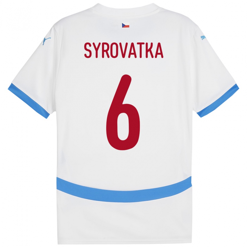 Kinderen Tsjechië Matyas Syrovatka #6 Wit Uitshirt Uittenue 24-26 T-Shirt