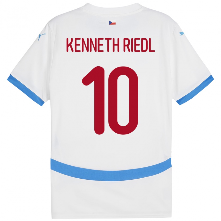 Kinderen Tsjechië Victor Kenneth Riedl #10 Wit Uitshirt Uittenue 24-26 T-Shirt