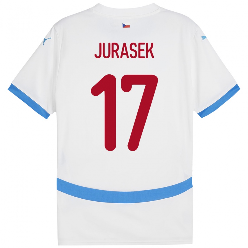 Kinderen Tsjechië Patrik Jurasek #17 Wit Uitshirt Uittenue 24-26 T-Shirt