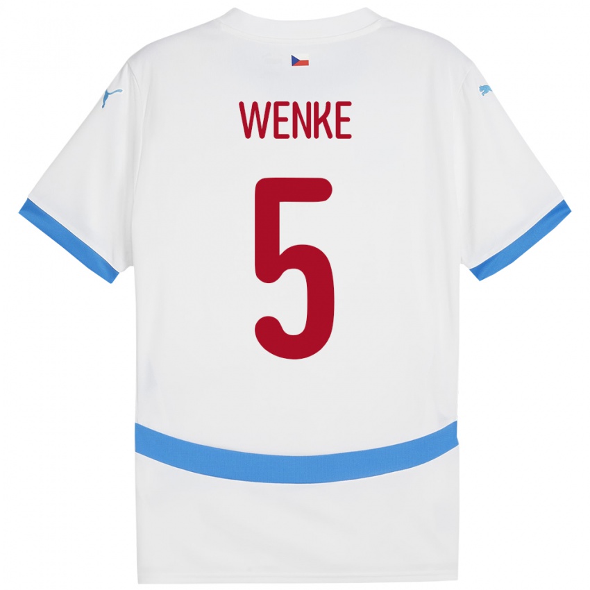 Kinderen Tsjechië Eduard Wenke #5 Wit Uitshirt Uittenue 24-26 T-Shirt