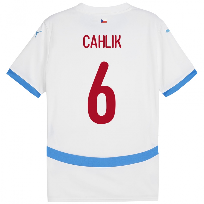 Kinderen Tsjechië Jakub Cahlik #6 Wit Uitshirt Uittenue 24-26 T-Shirt