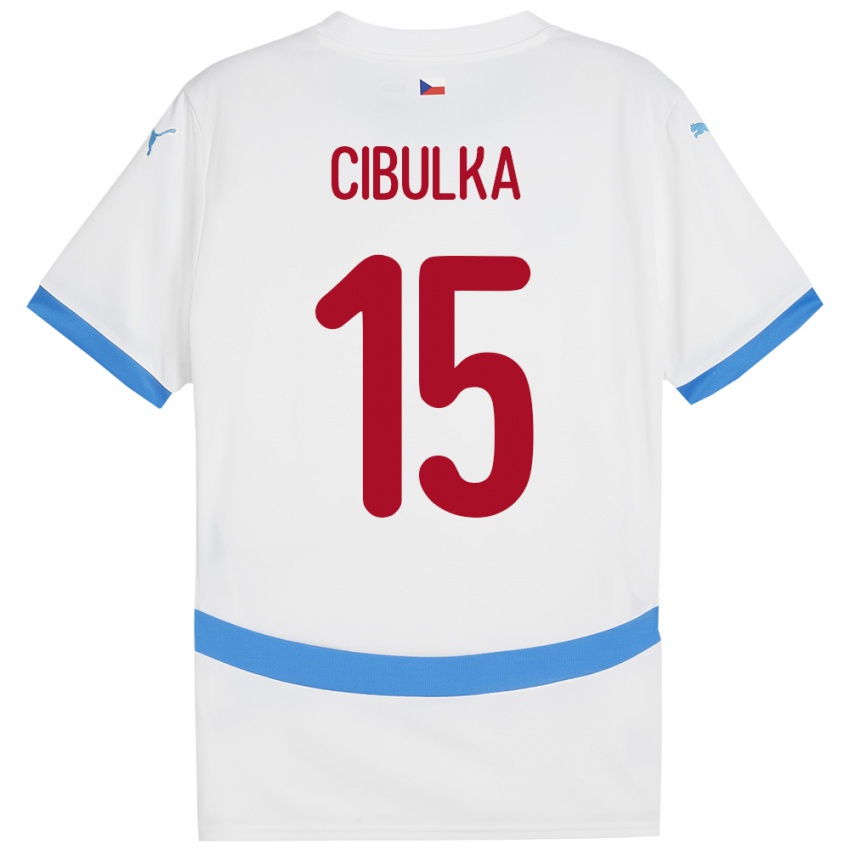 Kinderen Tsjechië Oskar Cibulka #15 Wit Uitshirt Uittenue 24-26 T-Shirt