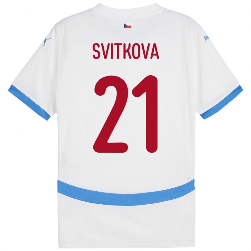 Kinderen Tsjechië Kateřina Svitková #21 Wit Uitshirt Uittenue 24-26 T-Shirt