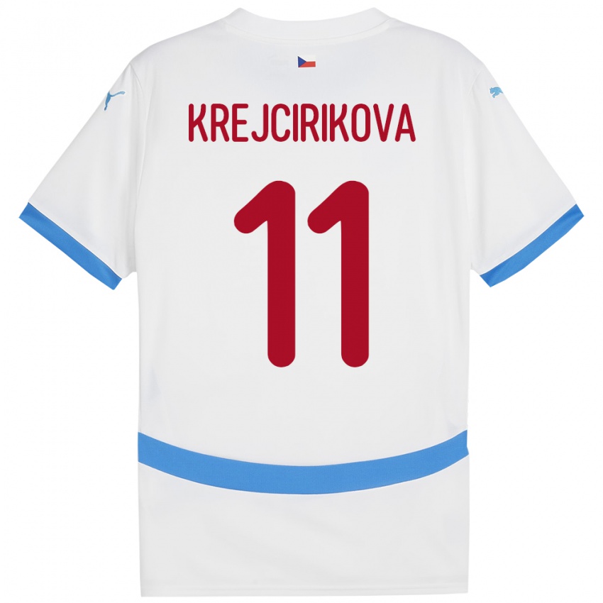 Kinderen Tsjechië Tereza Krejčiříková #11 Wit Uitshirt Uittenue 24-26 T-Shirt